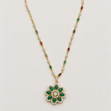 Heart and Stone Pendant and Tassel Necklace