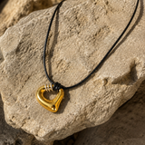 Metallic Heart Pendant Necklace