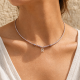 Single Lab Diamond Initial Necklace