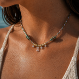 Multi Diamond Initial Cord Necklace