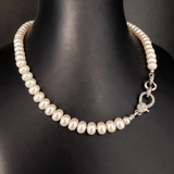 Classic Pearl Silver and Diamond Necklace
