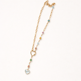 Candy Floss Pearl Heart Lariette Necklace