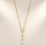 Multicolor Semi Precious and Pearl Lariette