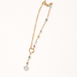 Multicolor Semi Precious and Pearl Lariette