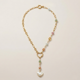 Multicolor Semi Precious and Pearl Lariette