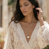 Multicolor Semi Precious and Pearl Lariette