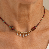 Five Diamond Cord Necklace