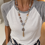 Full Stone Fringe Necklace