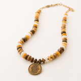 Chunky Vintage Hamsa Coin Stone Choker
