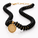 Medium Vintage Coin Stone Choker
