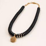 Medium Vintage Coin Stone Choker