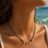 Three Diamond and Cord Necklace