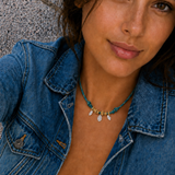 Three Diamond and Cord Necklace