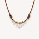 Geometric Diamond Initial Cord Necklace