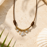 Geometric Diamond Initial Cord Necklace