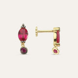 Hindi Oval Drop Stone Stud