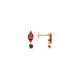 Hindi Oval Drop Stone Stud
